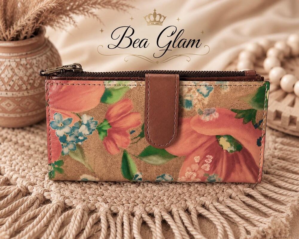 Patricia Nash Nazari Bifold Wallet Leather Floral Print, RFID Protected